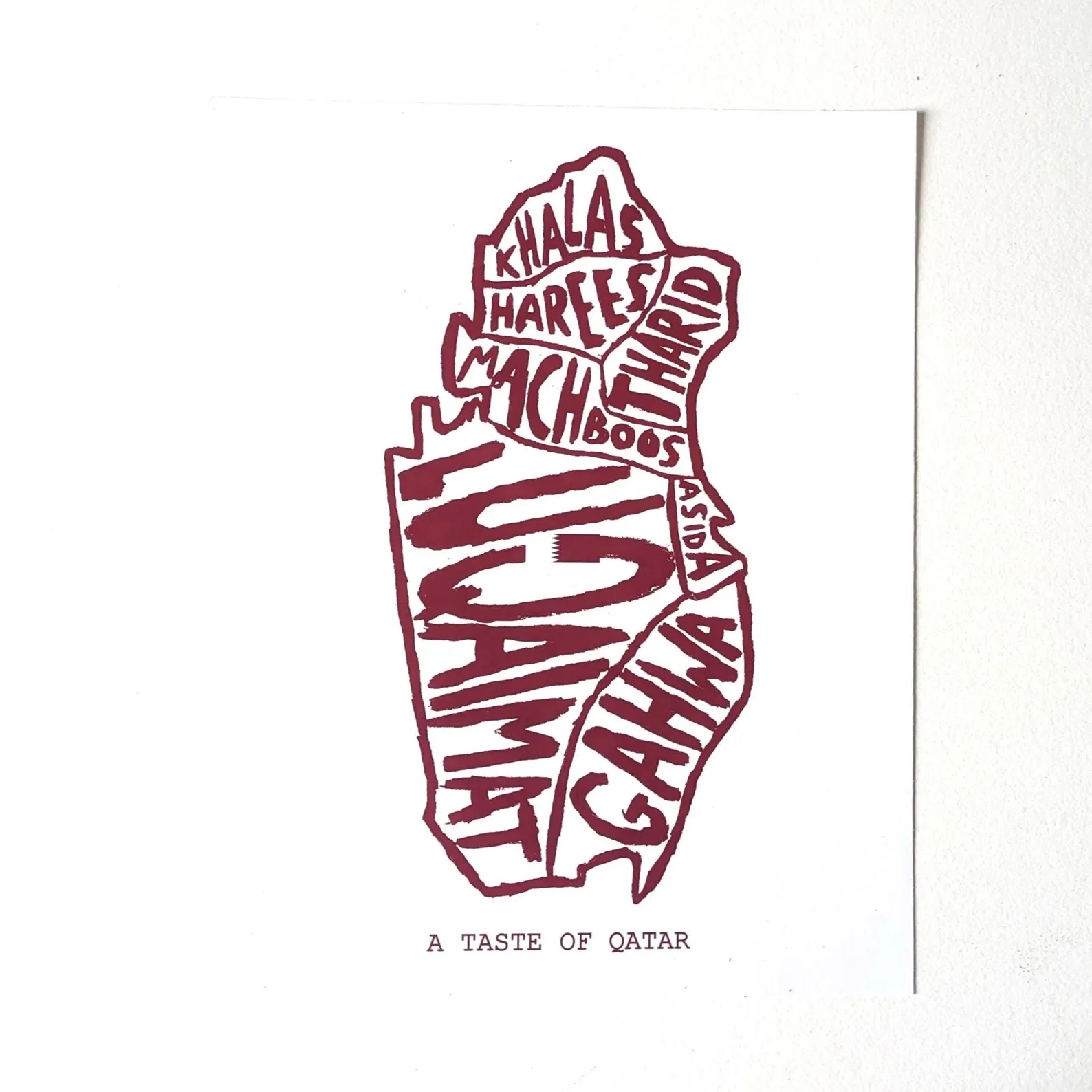 Qatar map of food, 8 x 10in print - Image 5