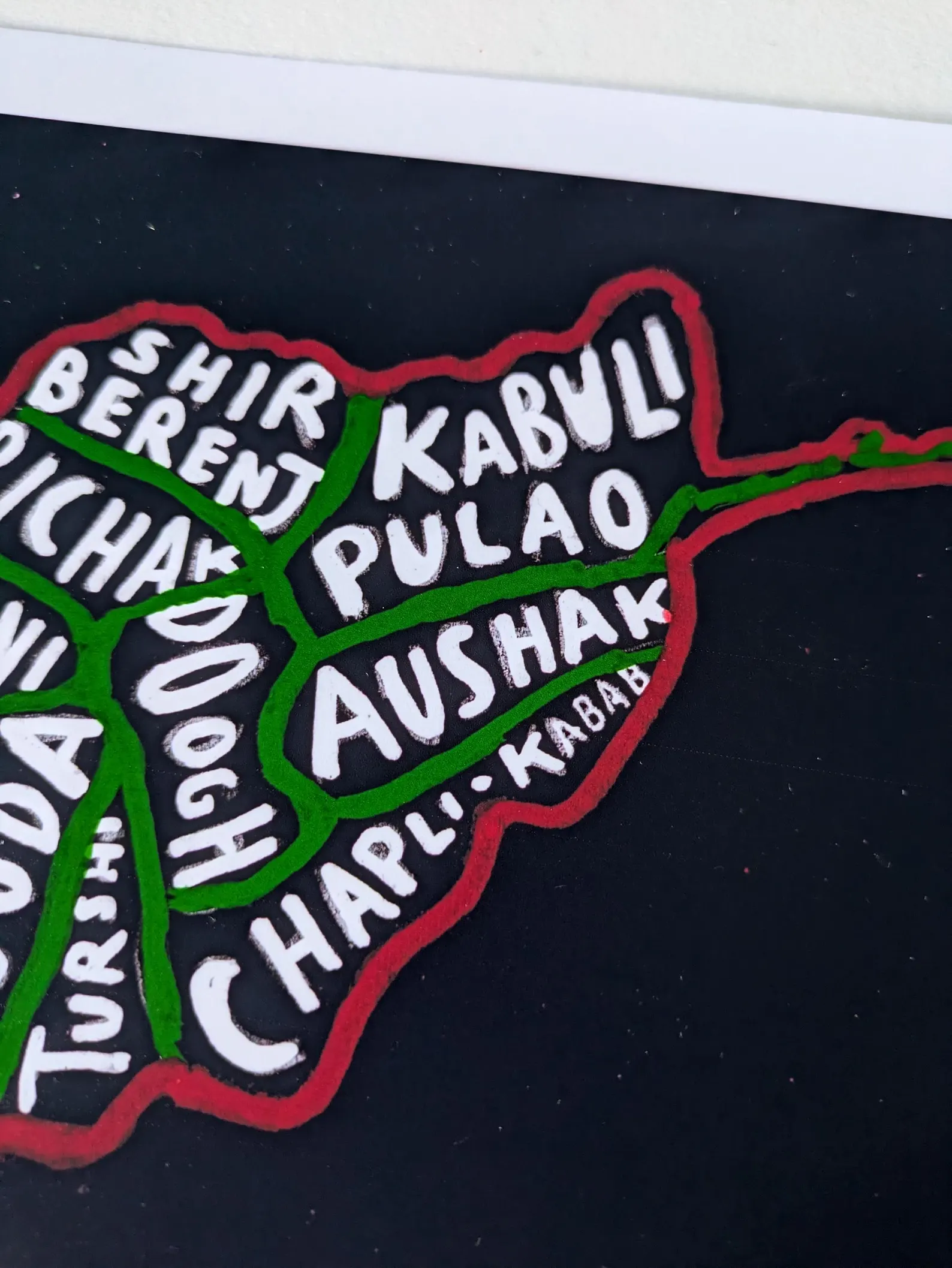 Map of Afghanistan food,10 x 8 inch print - Image 5