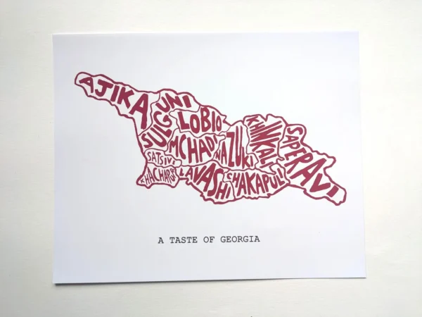 Georgia map art, 10in x 8in print - Image 2