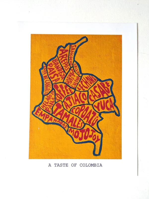 Colombia map of food, 10in x 8in print - Image 4