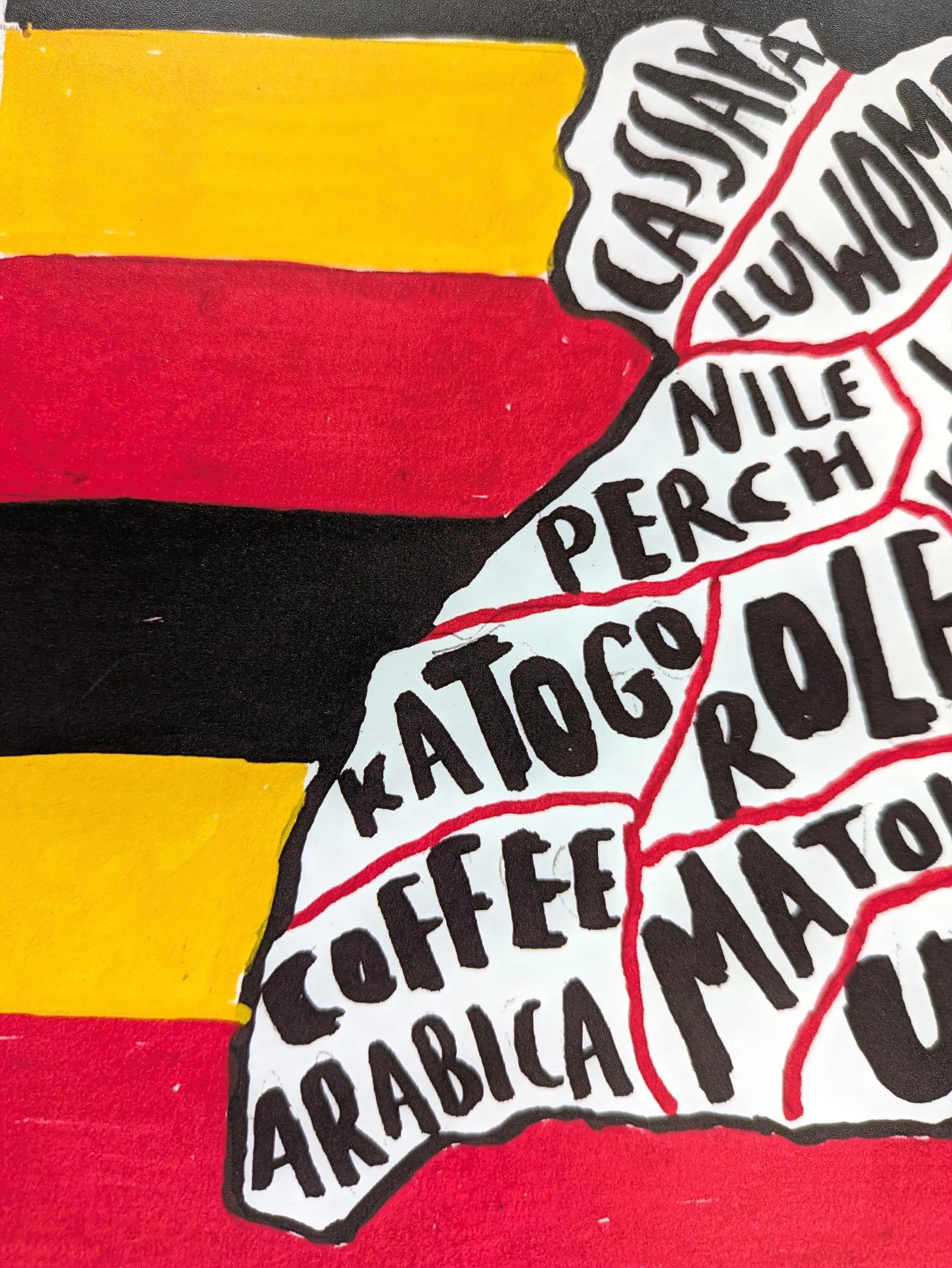 Uganda map of food, 10in x 8in print - Image 3