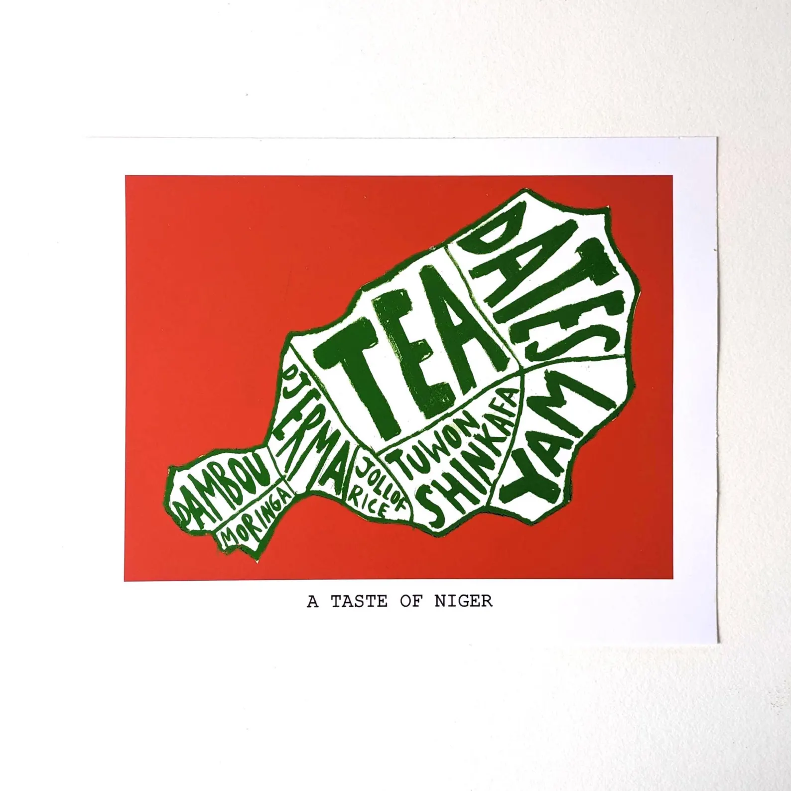 Map of Niger food, 10 x 8 inch print - Image 6