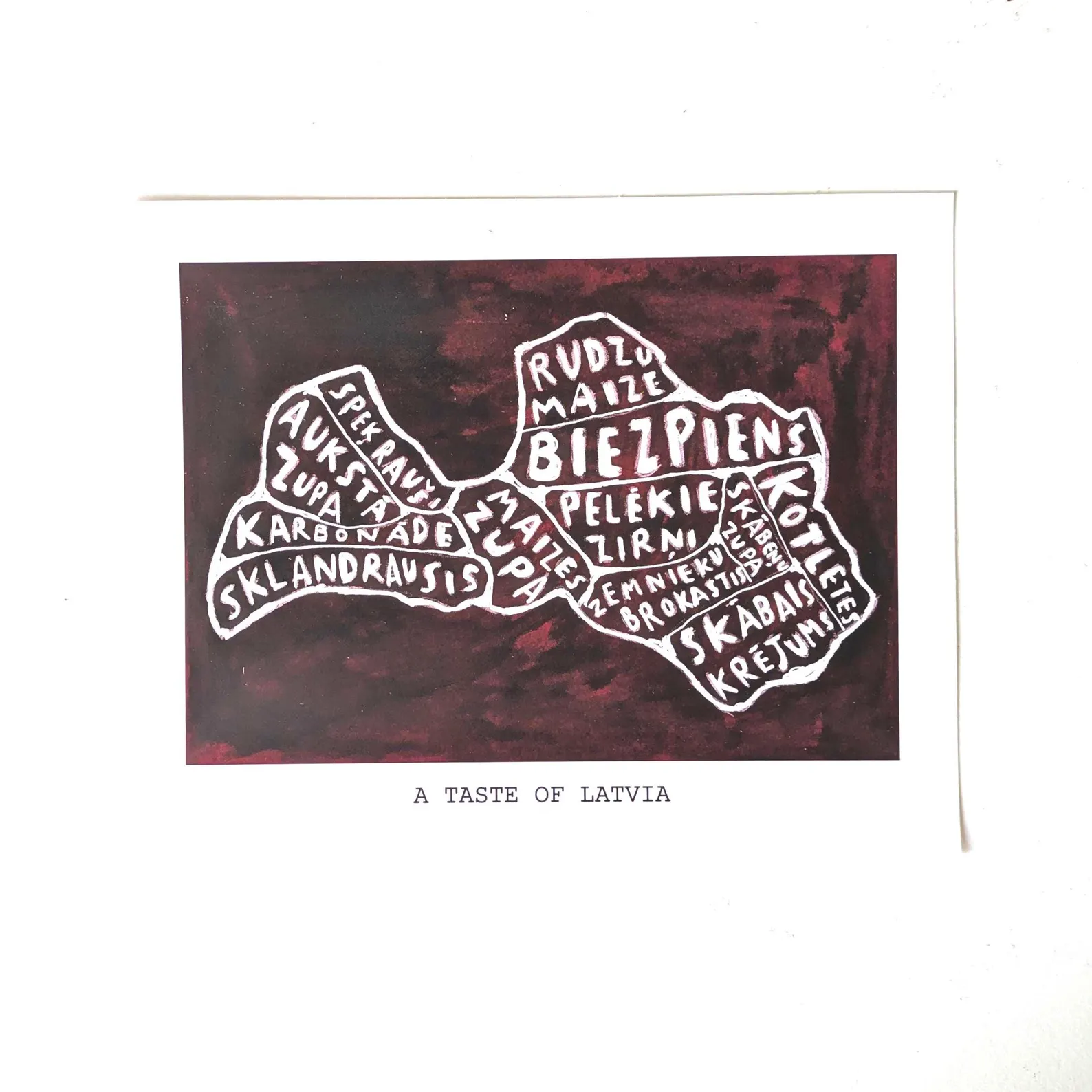 Latvia map of food,10 x 8 inch print - Image 5